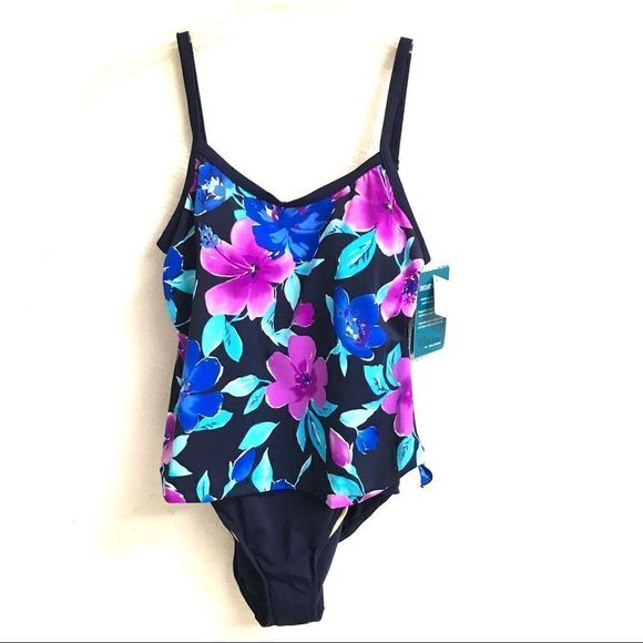 Maxine of Hollywood slimming faux tankini 14 - Picture 1 of 8